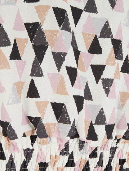 Top coupe boule imprimé triangles - Noir - 3