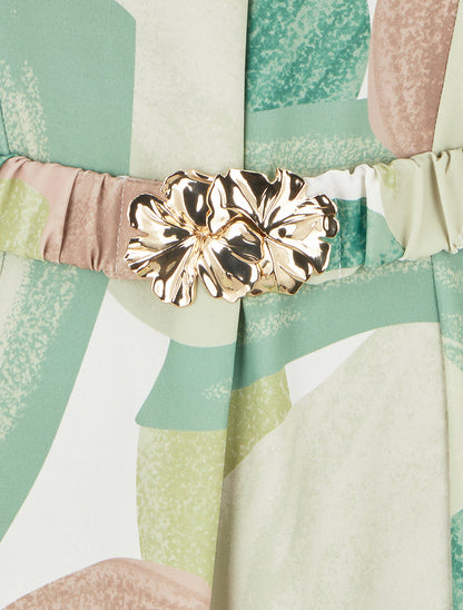 Robe droite ceinturée - Vert - 3