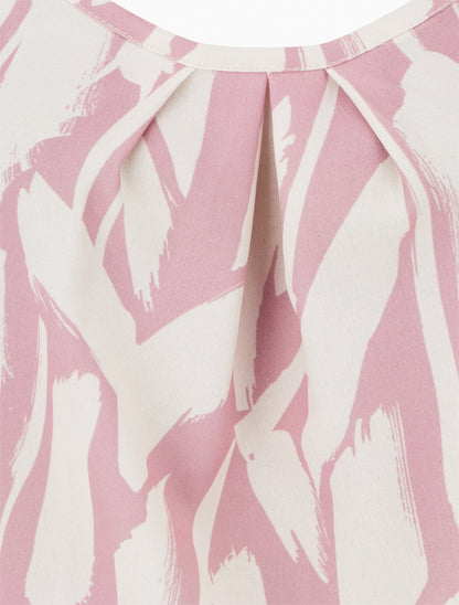 Caraco imprimé graphique à bretelles bijoux - Rose - 3