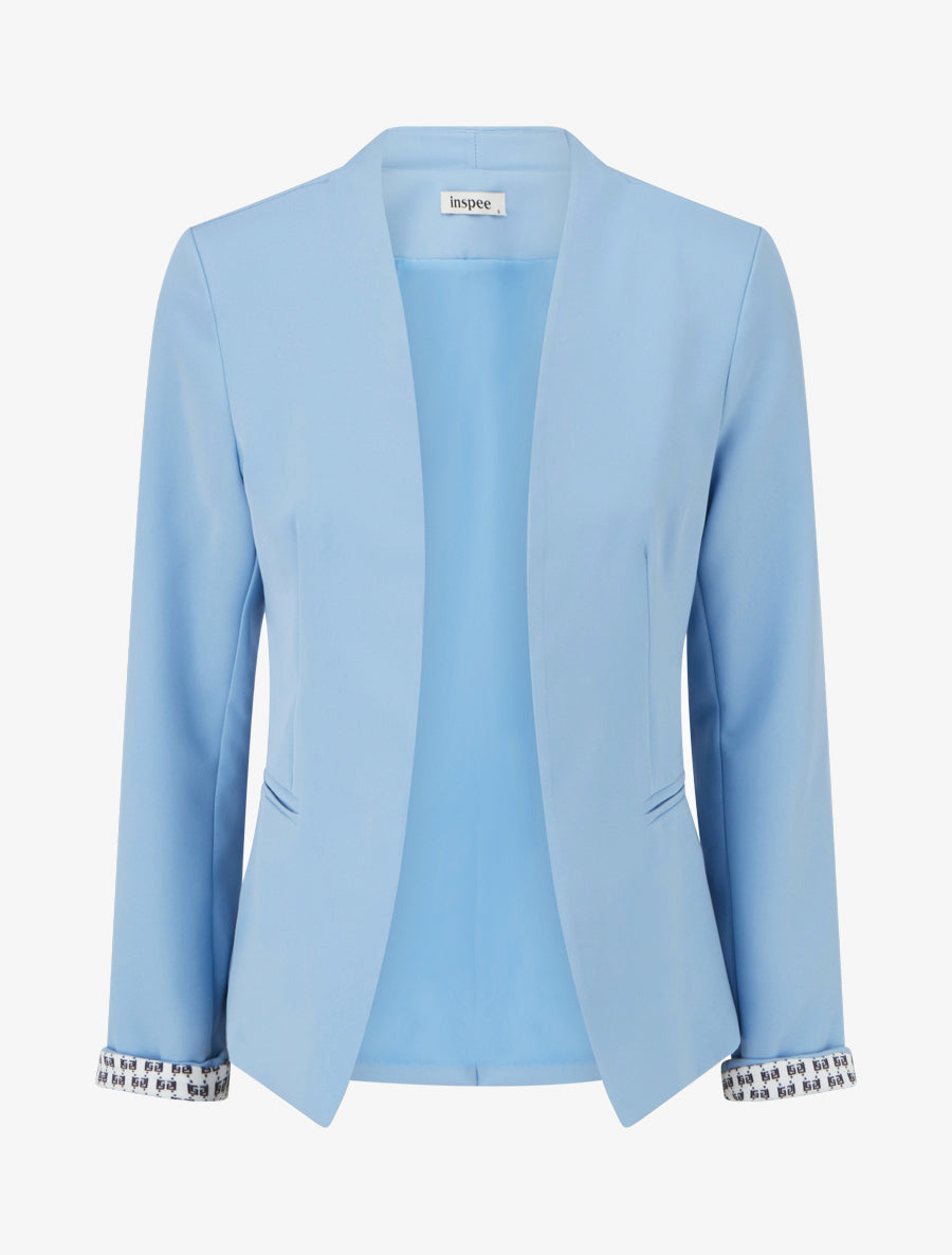 Veste droite à épaulettes - Bleu ciel - 1