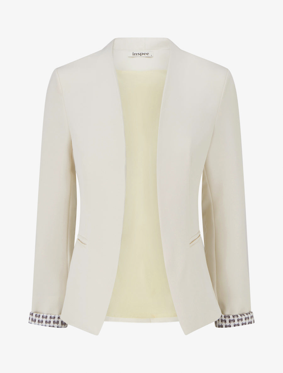 Veste droite à épaulettes - Beige clair - 1