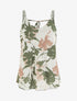 Caraco imprimé fleurs abstraites - Kaki - 1