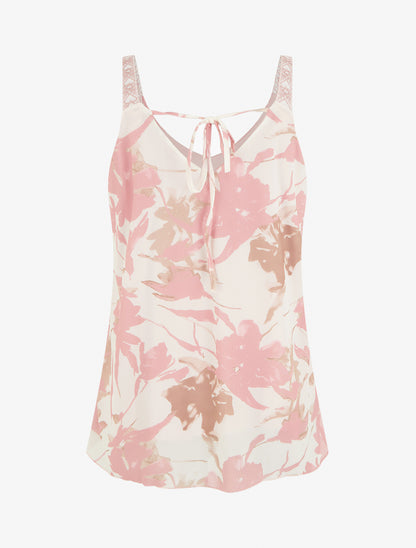 Caraco imprimé fleurs abstraites - Rose - 2