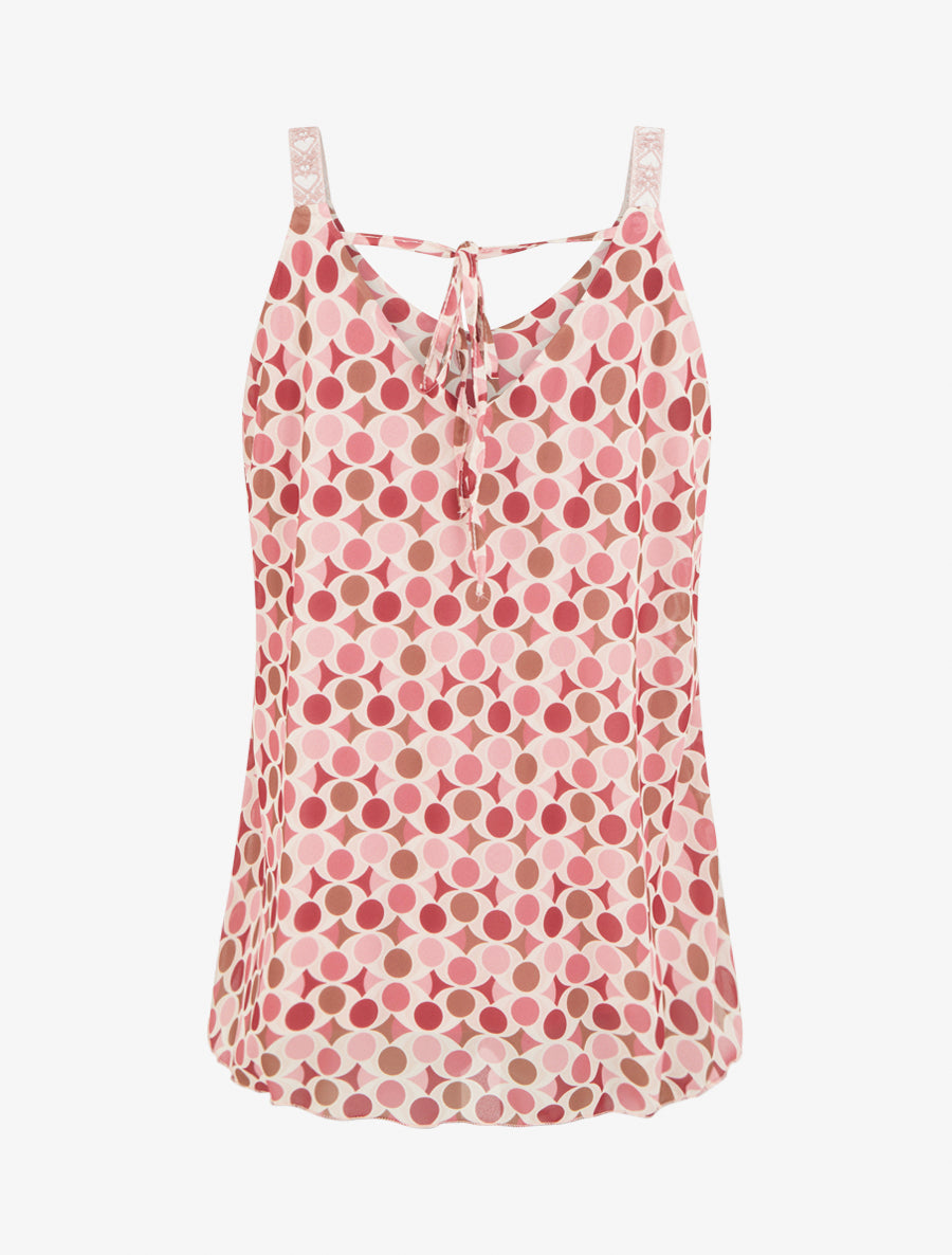 Caraco imprimé pois stylisés - Rose - 2