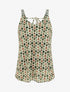 Caraco imprimé pois stylisés - Kaki - 1
