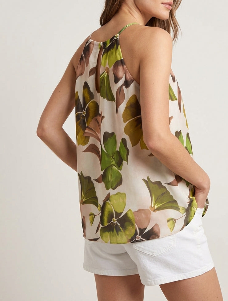Top met vloeiende bloemenprint - Groen