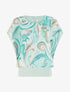 Top droit manches courtes imprimé arabesque - Vert d&