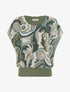 Top droit manches courtes imprimé arabesque - Kaki - 1