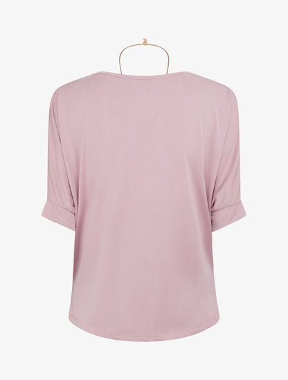 Top fluide à col bénitier - Vieux rose - 2