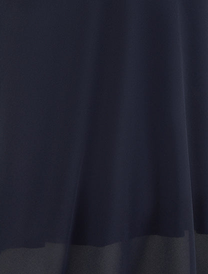 Caraco en voile à bretelles motif coeur - Marine - 3