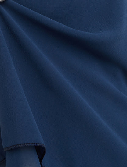 Caraco uni en voile superposé - Marine - 3