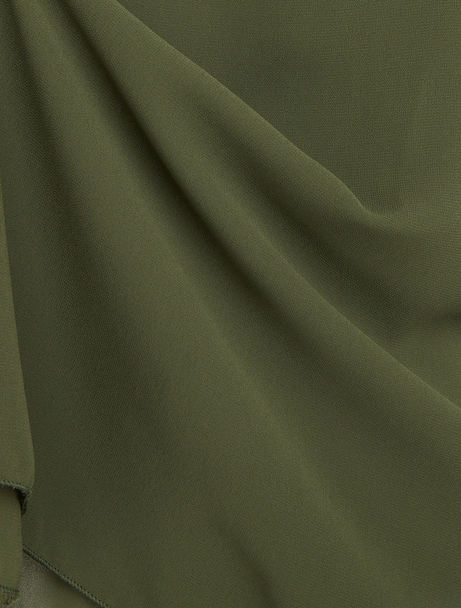 Caraco uni en voile superposé - Kaki - 3