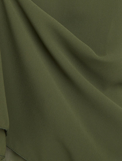 Caraco uni en voile superposé - Kaki - 3