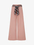 Pantalon ample à ceinture style foulard - Rose - 1