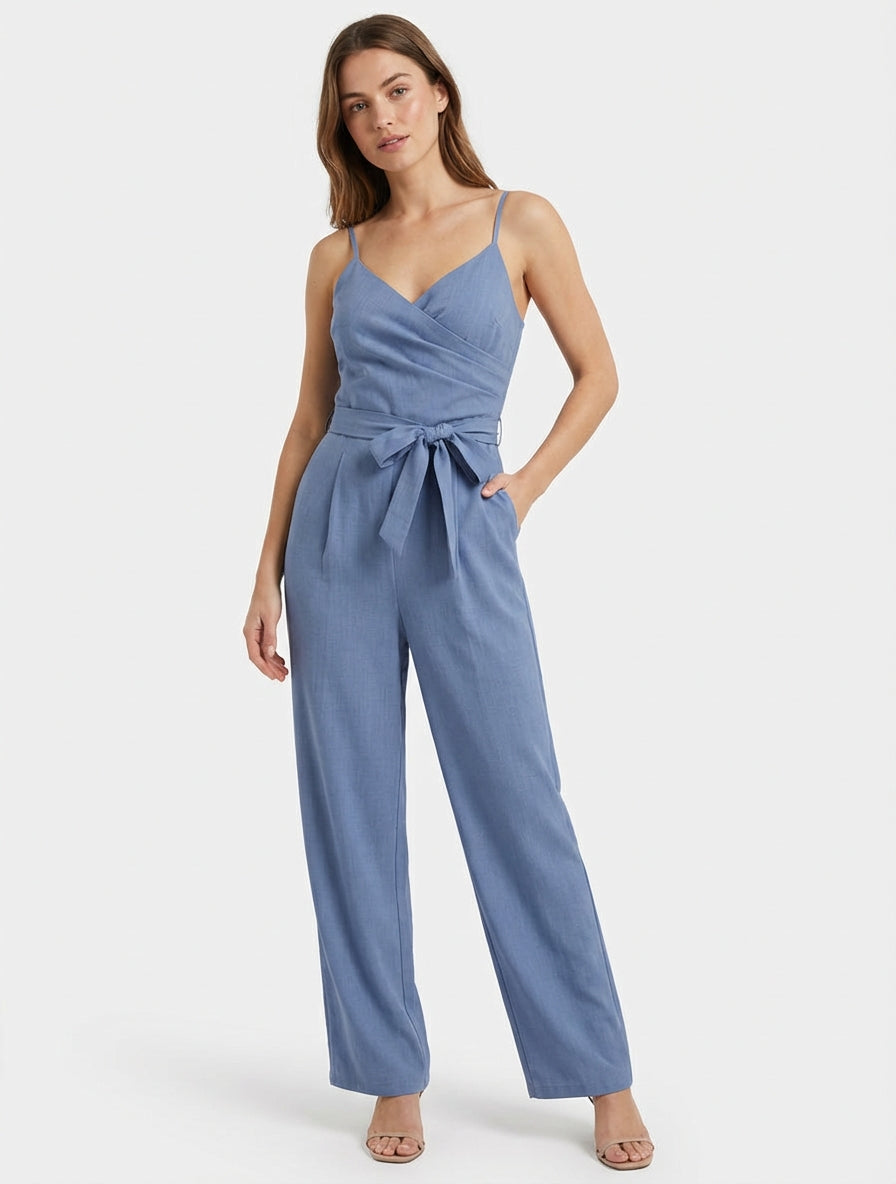 Rechte combinatie met fijne bandjes - Blauw