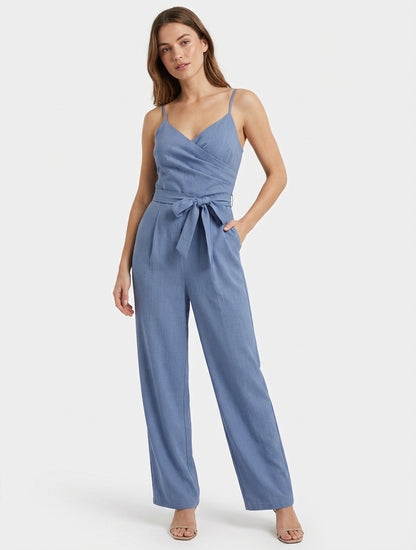 Rechte combinatie met fijne bandjes - Blauw