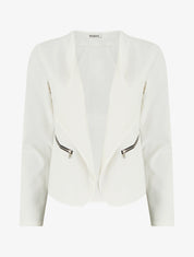 Veste droite à poches zippées - Écru - 1