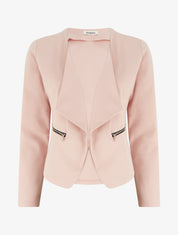 Veste droite à poches zippées - Rose - 1