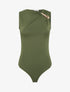 Body stretch à empiècement bijou - Kaki - 1