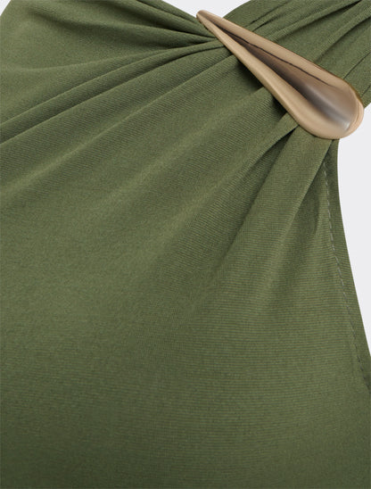 Body stretch à empiècement bijou - Kaki - 3