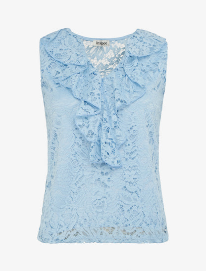 Top sans manches en dentelle - Bleu ciel - 1