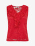 Top sans manches en dentelle - Rouge - 1