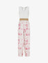 Combinaison à dentelle et imprimé floral - Rose - 1
