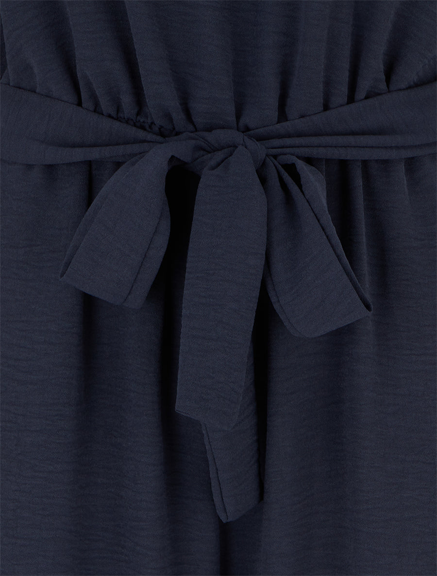 Combinaison ajourée à taille élastiquée - Marine - 3