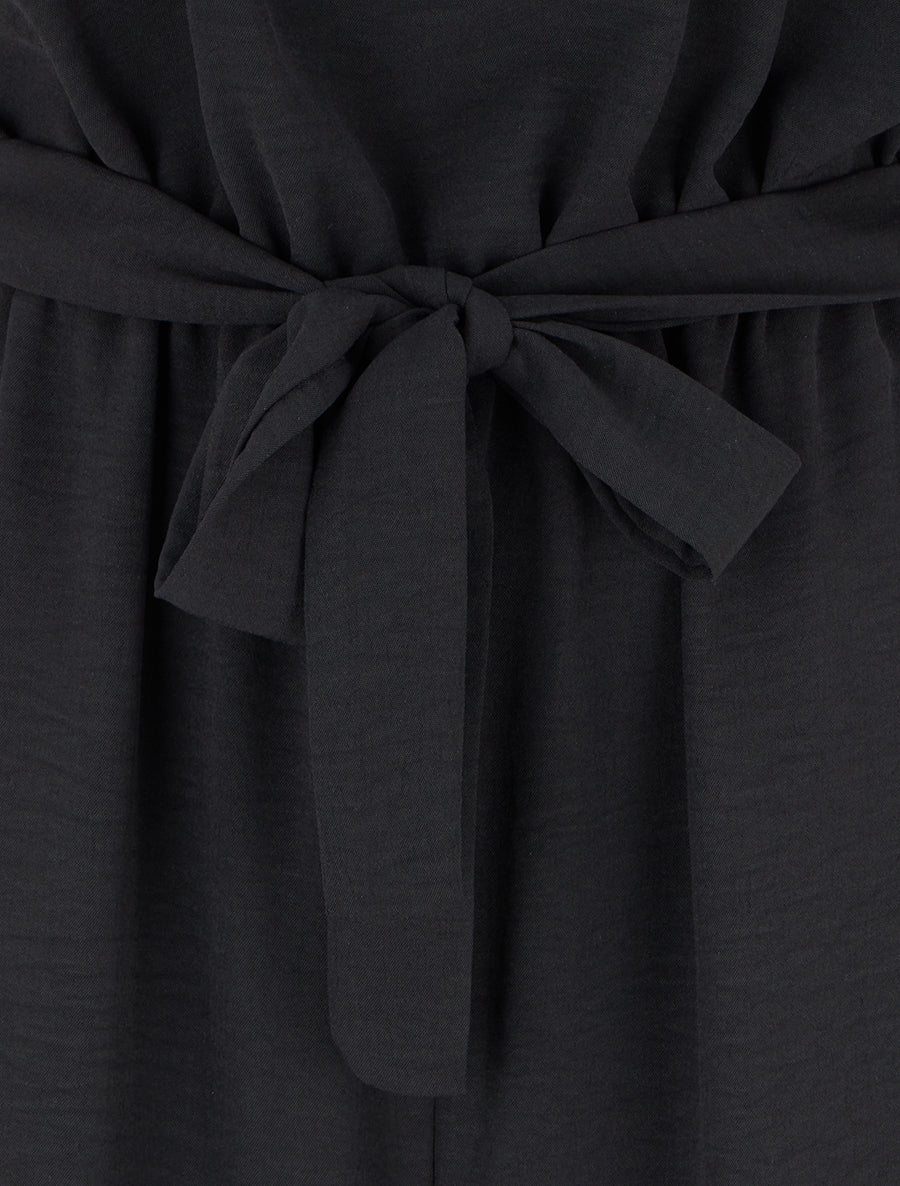 Combinaison ajourée à taille élastiquée - Noir - 3