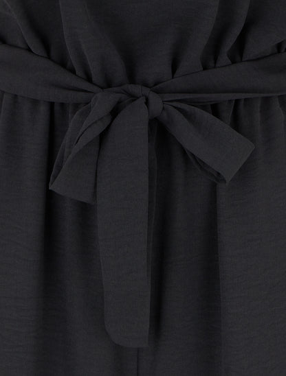 Combinaison ajourée à taille élastiquée - Noir - 3