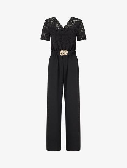 Combinaison bimatière et bicolore - Noir - 1