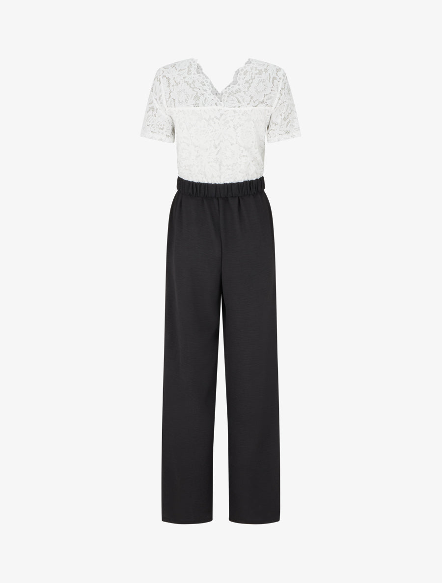 Combinaison bimatière et bicolore - Blanc - 2