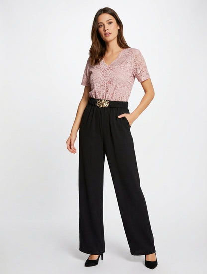 Tweekleurige en tweemateriaal combinatie - Oudroze