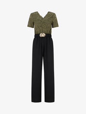 Combinaison bimatière et bicolore - Kaki - 1