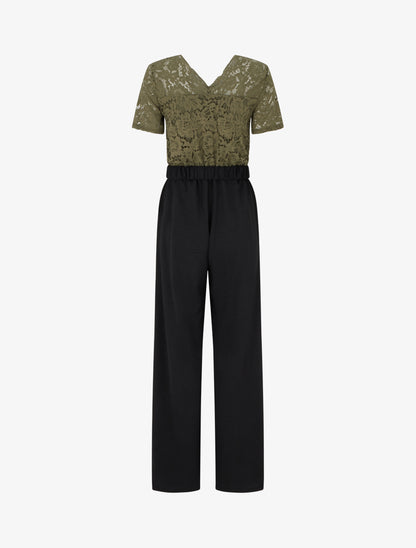 Combinaison bimatière et bicolore - Kaki - 2