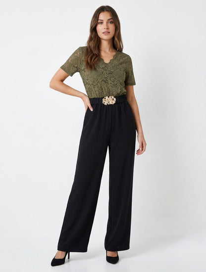 Tweekleurige en tweemateriaal combinatie - Kaki