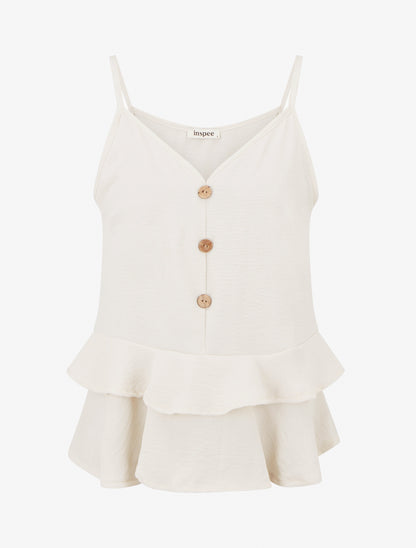 Caraco fluide à volants - Écru - 1