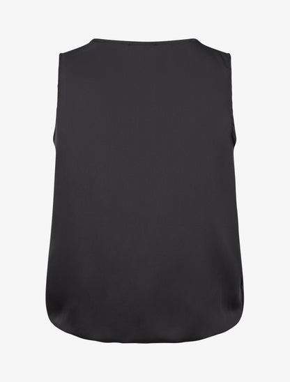 Top boule satiné à bijou métallique - Noir - 2