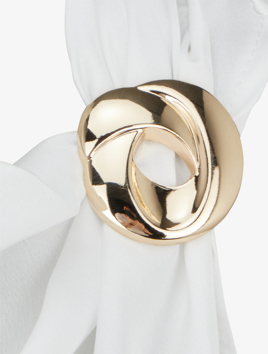 Top boule satiné à bijou métallique - Blanc - 3