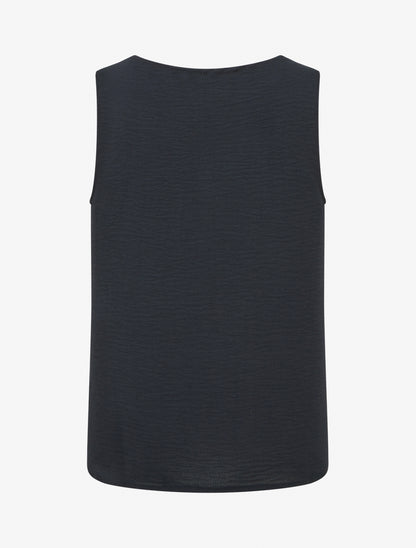 Top uni sans manches à col V - Bleu nuit - 2