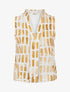 Top sans manches imprimé fantaisie - Jaune moutarde - 1