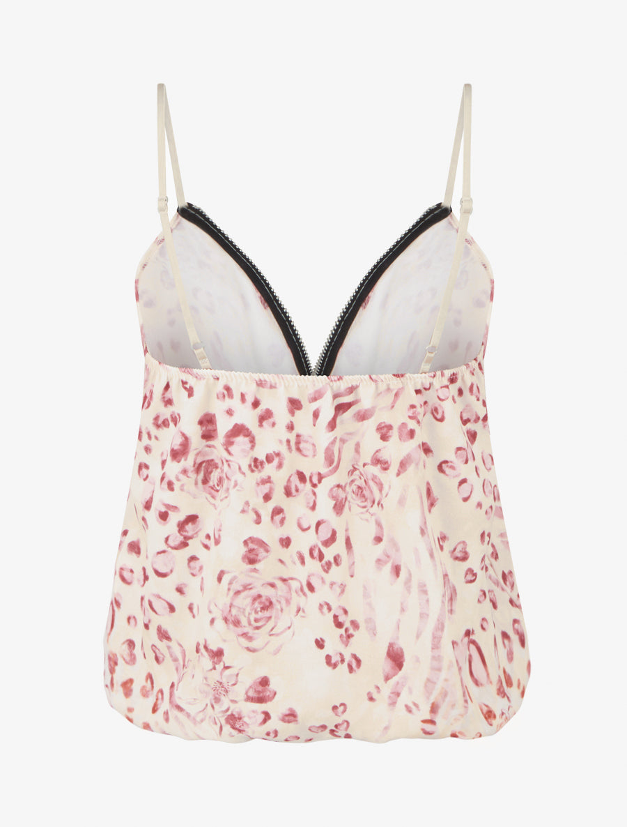 Caraco boule à zip et imprimé léopard fleuri - Rose - 2