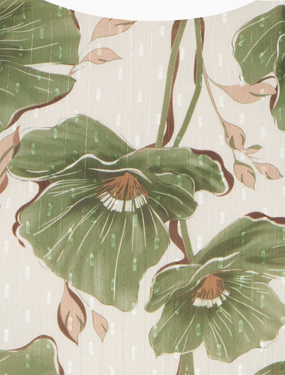 Top boule manches courtes à imprimé floral - Kaki - 3