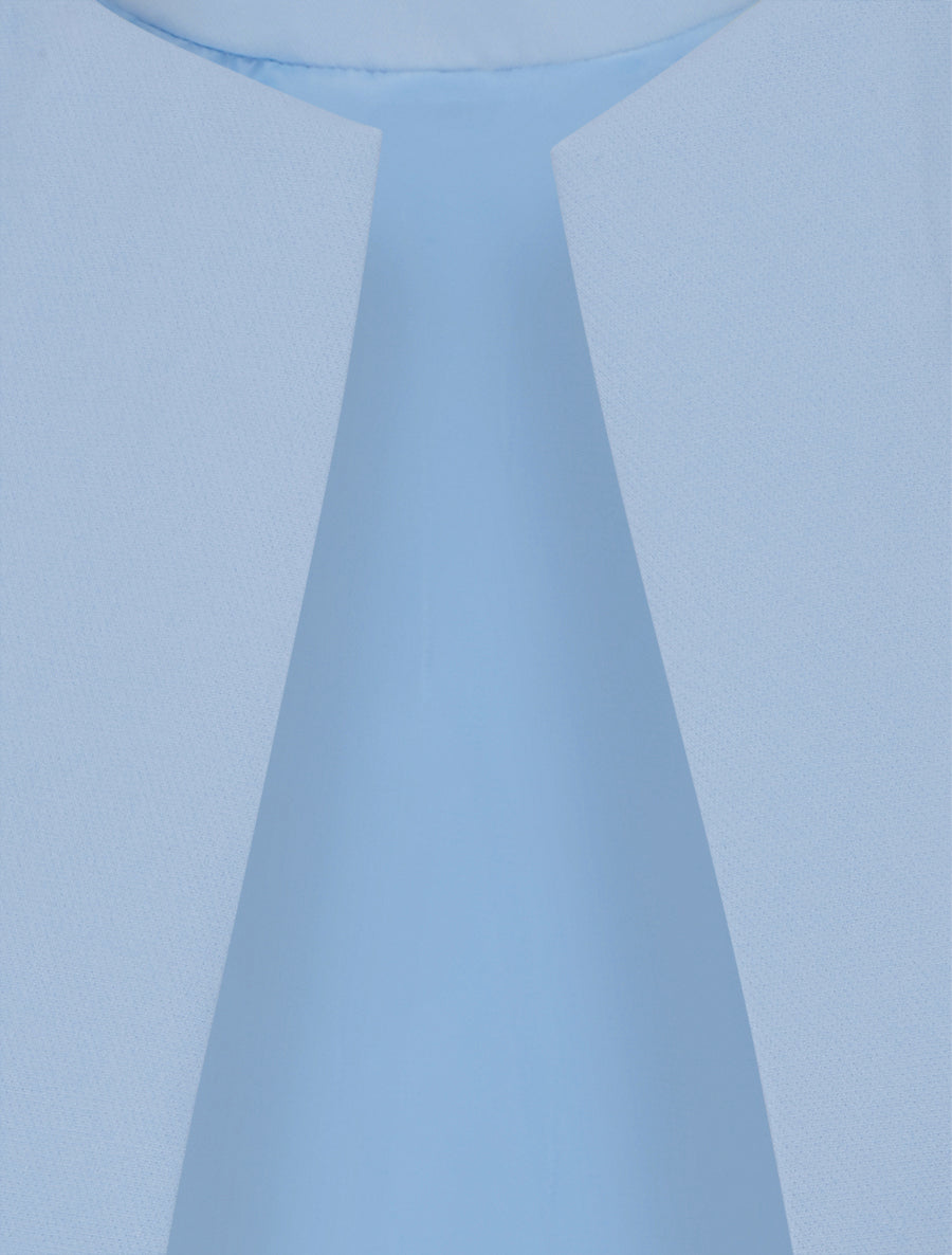 Veste droite à col rond et épaulettes - Bleu ciel - 3