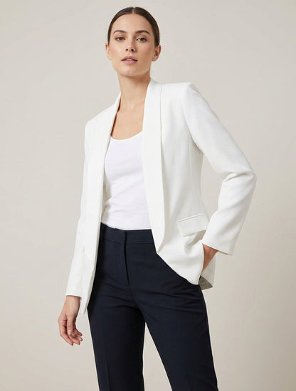 Effen blazer met lange mouwen - Wit