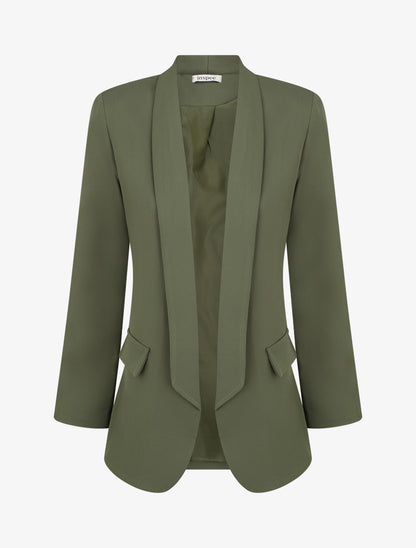 Blazer uni à manches longue - Kaki - 1