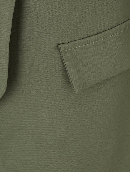 Blazer uni à manches longue - Kaki - 3