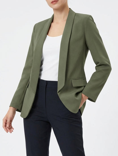 Effen blazer met lange mouwen - Kaki