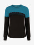 Pull fin et bande en dentelle - Bleu canard - 4