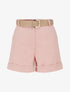 Short uni à ourlet et ceinturé - Rose - 1